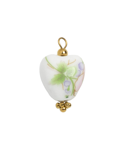 Porcelain Heart Green Sprig