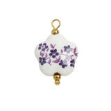 Porcelain Heart Purple Flowers