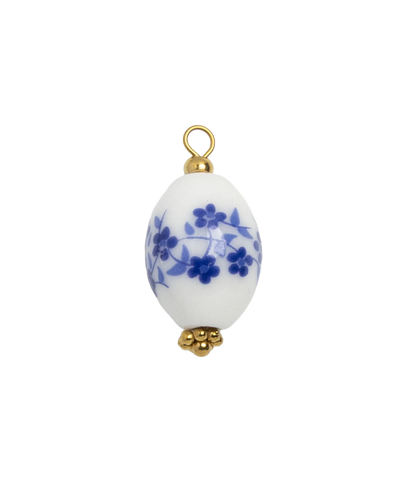 Porcelain Oval Blue Flowers