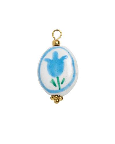 Porcelain Oval Blue Tulip