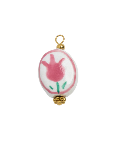 Porcelain Oval Pink Tulip