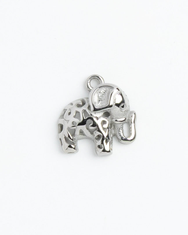 Silver Charm Filigree Elephant