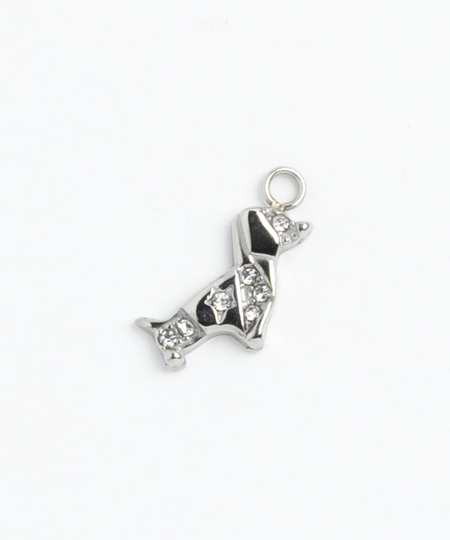 Silver Charm Rhinestone Dachshund