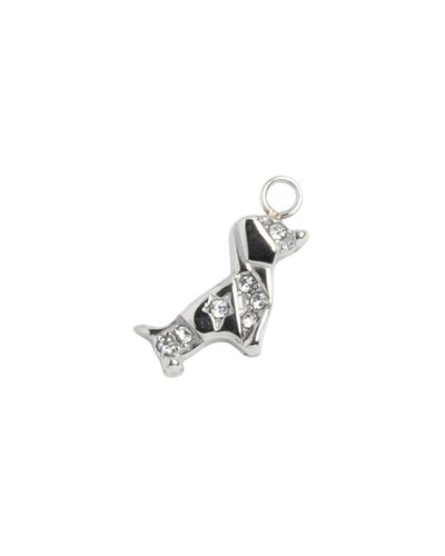Silver Charm Rhinestone Dachshund
