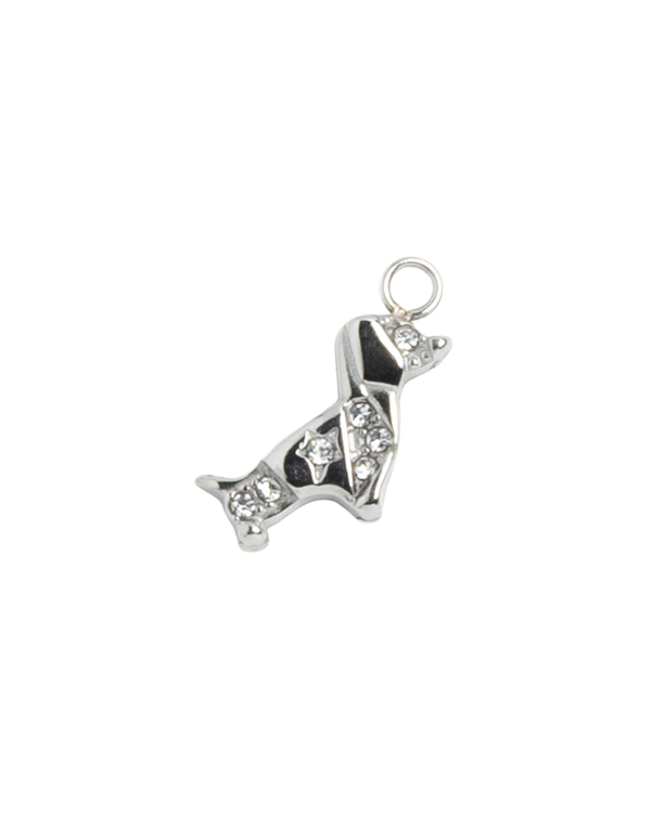 Silver Charm Rhinestone Dachshund