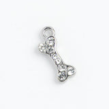 Silver Charm Rhinestone Bone