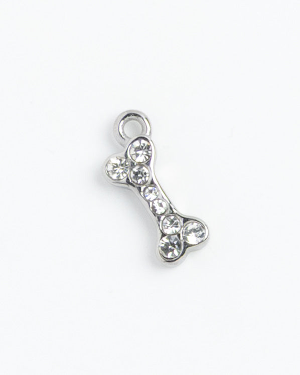 Silver Charm Rhinestone Bone