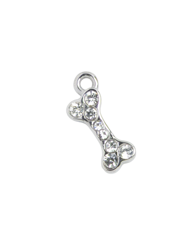 Silver Charm Rhinestone Bone