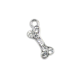 Silver Charm Rhinestone Bone