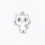 Silver Charm White Cartoon Cat