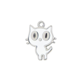 Silver Charm White Cartoon Cat