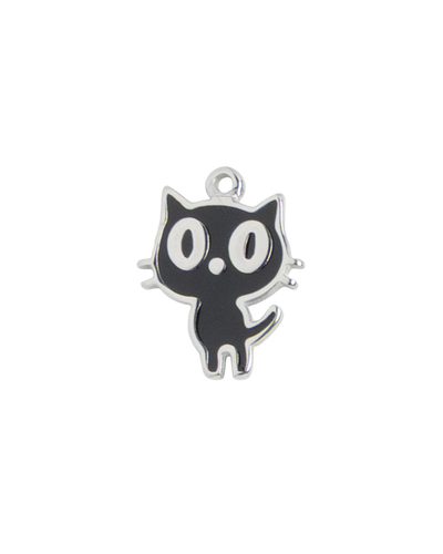 Silver Charm Black Cartoon Cat
