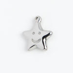 Silver Charm Smiley Star