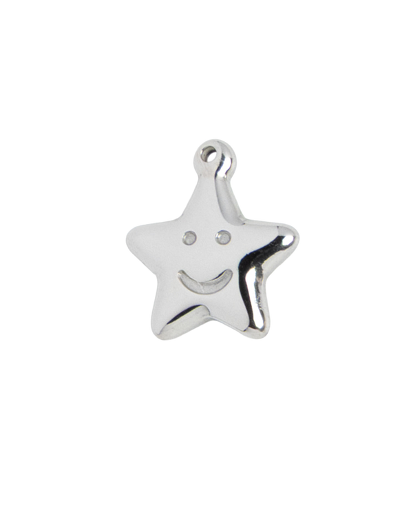 Silver Charm Smiley Star