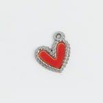 Silver Charm Red Heart