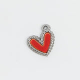 Silver Charm Red Heart