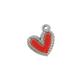 Silver Charm Red Heart