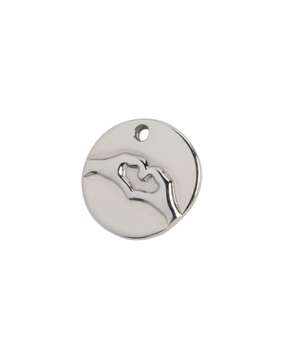 Silver Charm Heart Hands