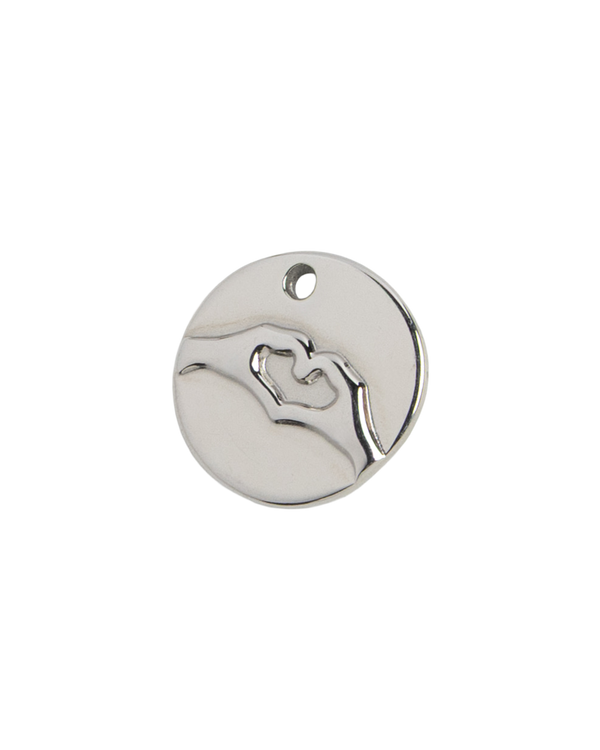 Silver Charm Heart Hands