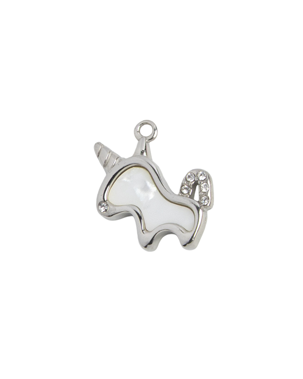 Silver Charm Pearl Unicorn