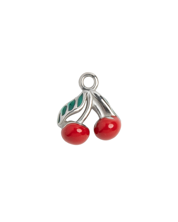 Silver Charm Cherries Enamel