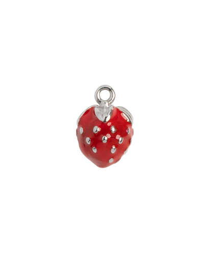 Silver Charm Strawberry Enamel