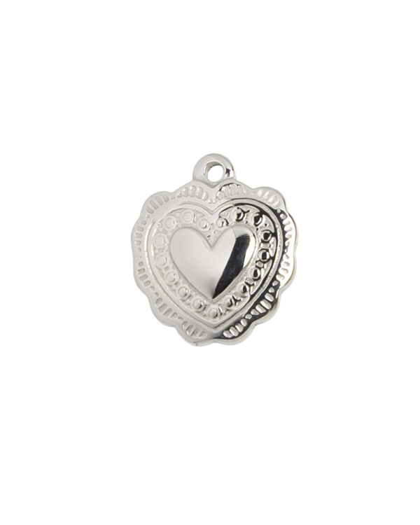 Silver Charm Vintage Heart