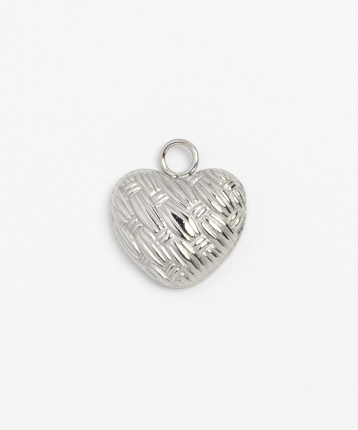 Silver Charm Woven Heart