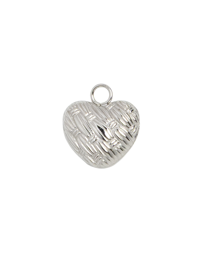 Silver Charm Woven Heart