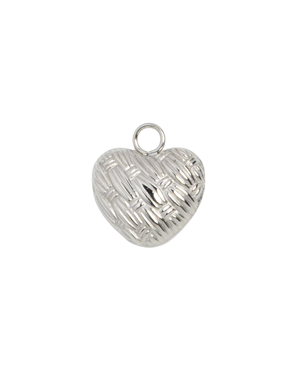 Silver Charm Woven Heart