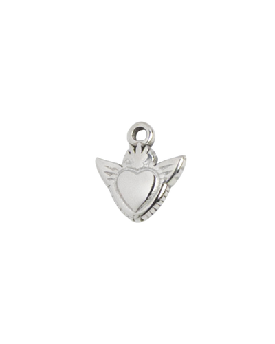 Silver Charm Winged Heart