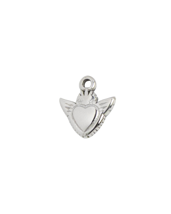 Silver Charm Winged Heart