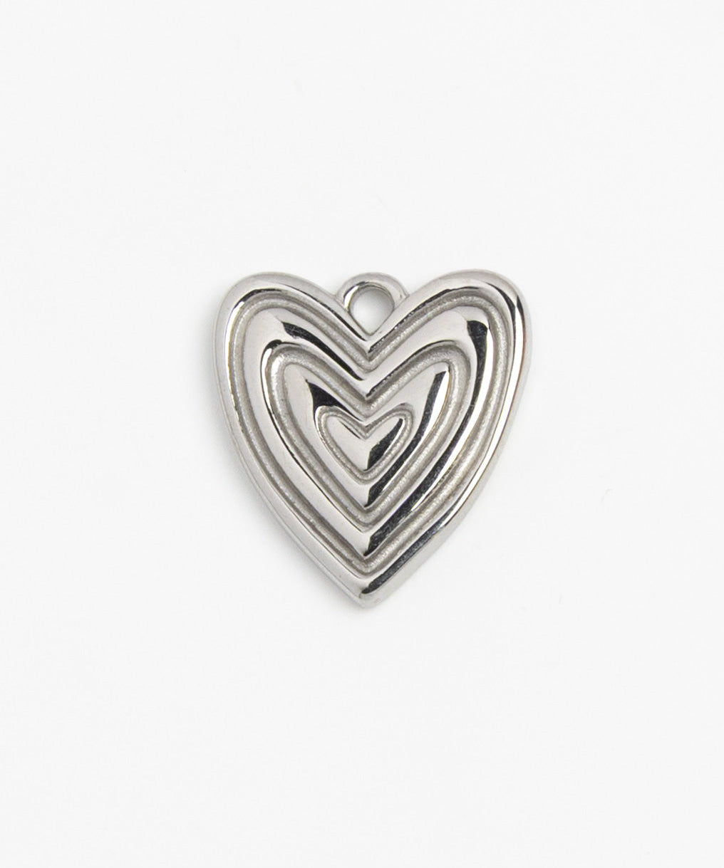 Silver Charm Concentric Heart