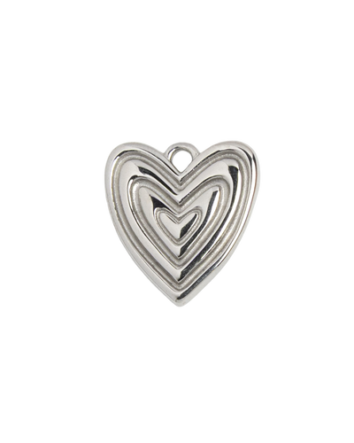 Silver Charm Concentric Heart