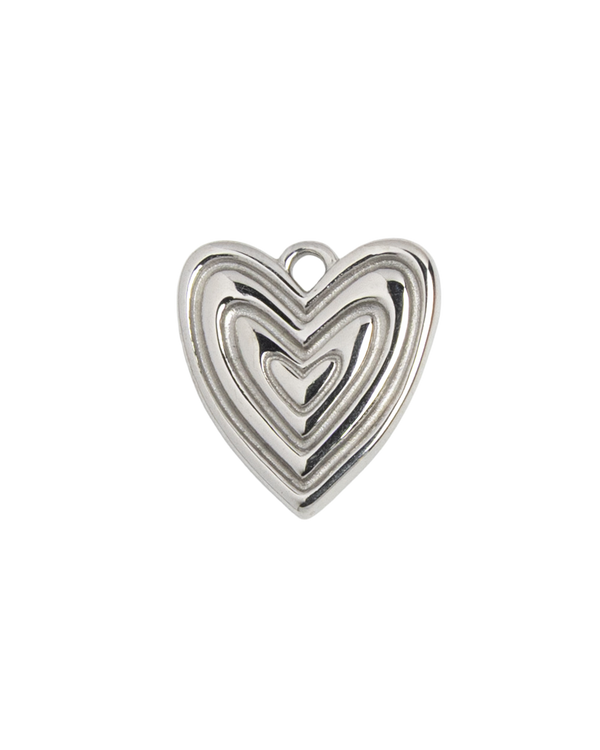 Silver Charm Concentric Heart