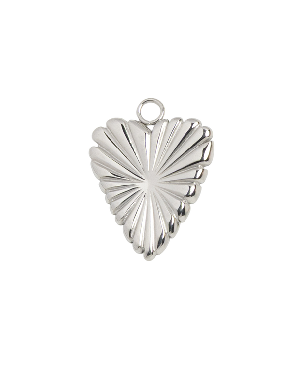 Silver Charm Sunburst Heart