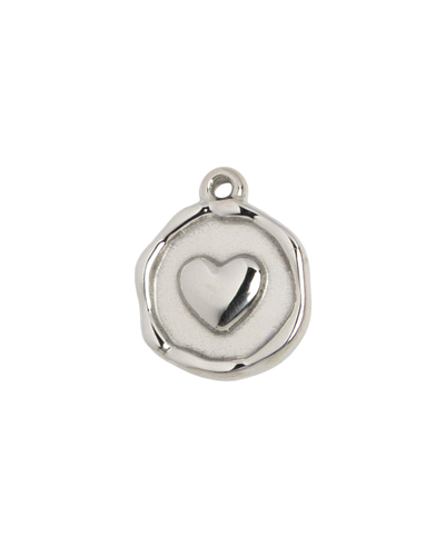 Silver Charm Heart Medallion