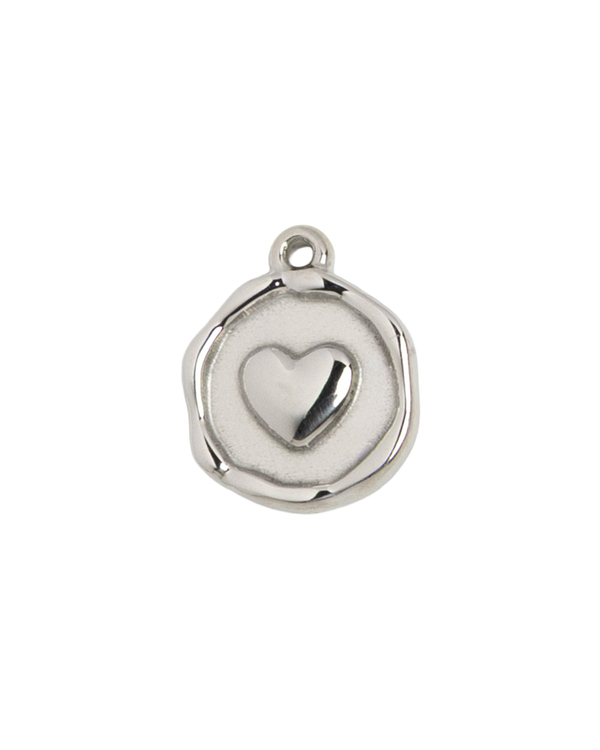 Silver Charm Heart Medallion