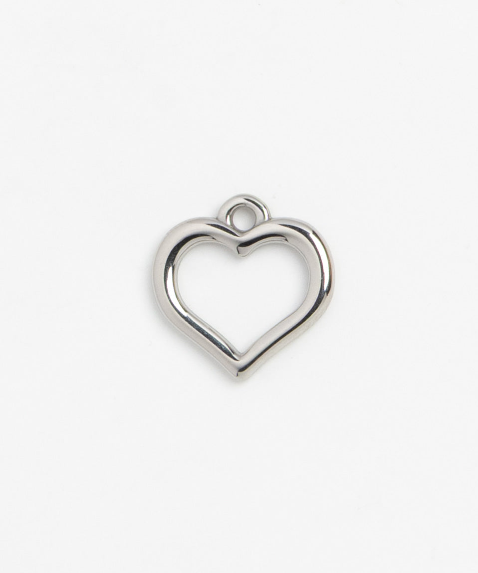 Silver Charm Open Heart