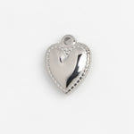 Silver Charm Beaded Heart