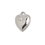 Silver Charm Beaded Heart