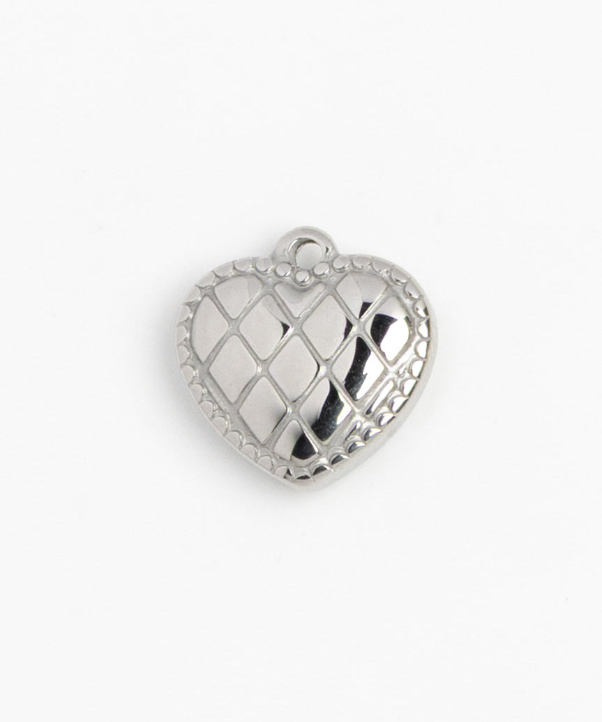 Silver Charm Quilted Heart