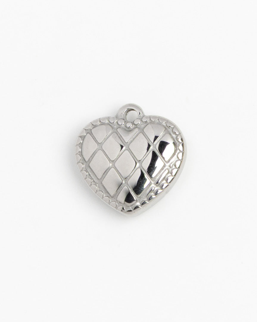 Silver Charm Quilted Heart