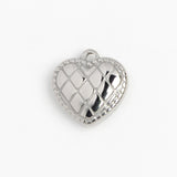 Silver Charm Quilted Heart