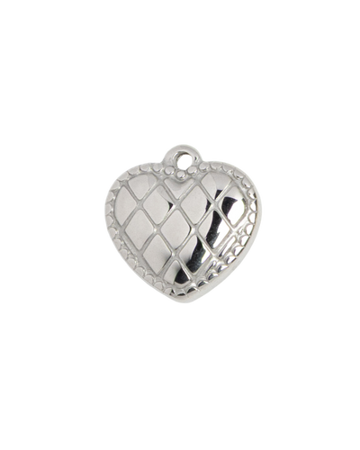 Silver Charm Quilted Heart