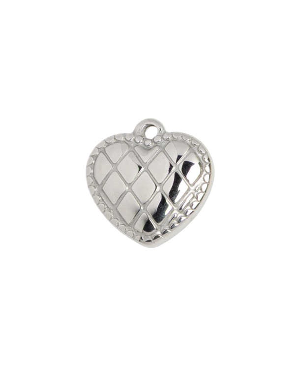 Silver Charm Quilted Heart