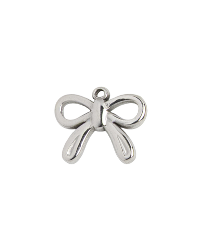 Silver Charm Ribbon Bow