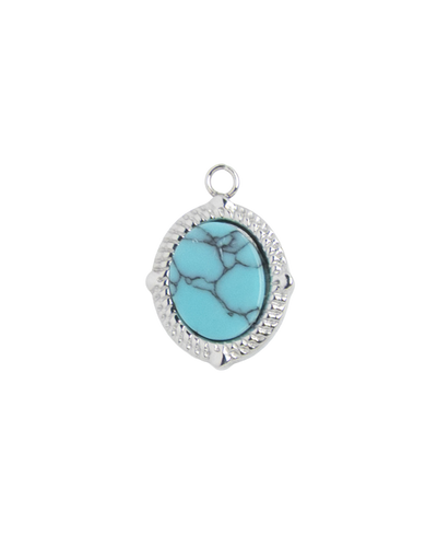 Silver Charm Turquoise Oval
