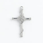 Silver Charm Rose Cross