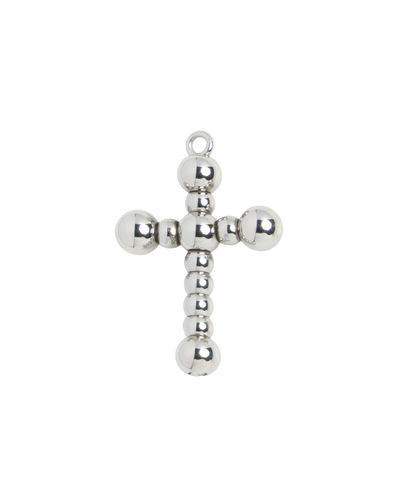 Silver Charm Beaded Cross